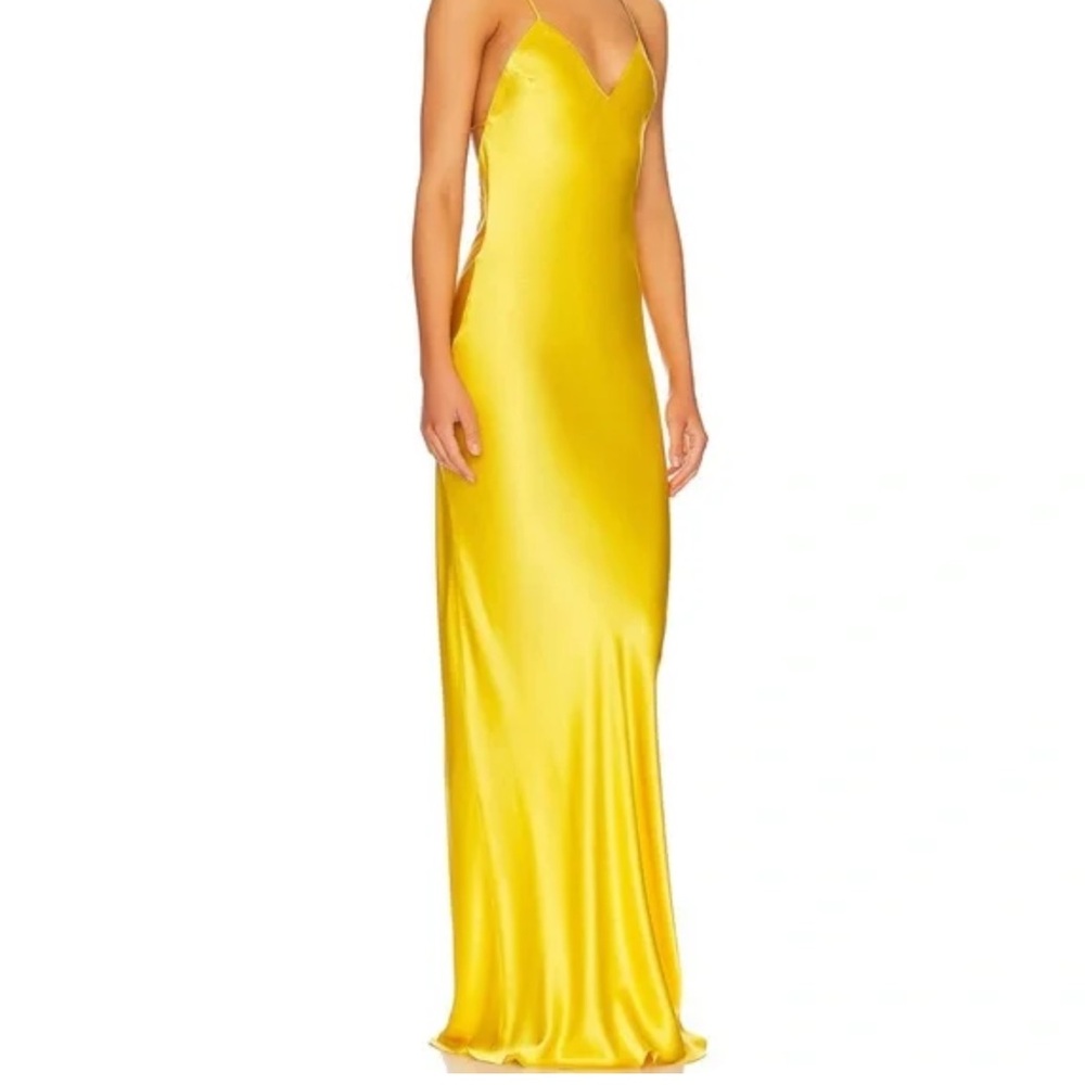 Amanda Uprichard x Revolve Lolita gown honey color
